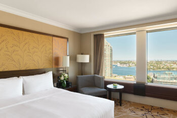 Deluxe Darling Harbour Room, King Bed, at Shangri-La Hotel Sydney