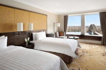 Executive Sydney Harbour Room, Two double beds, at Shangri-La Hotel Sydney