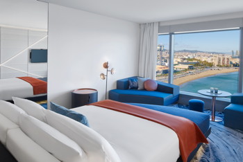 1 King Bed, Mediterranean Sea View, Skyline View, Fabulous Sky Guest Room, at W Barcelona