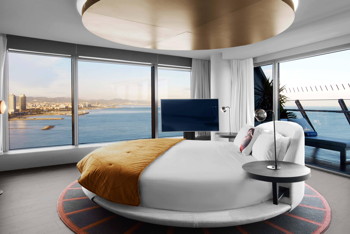 2 Bedrooms: 1 King Bed, 2 Twin Beds, Mediterranean Sea View, Skyline View, Wow Suite, at W Barcelona